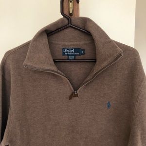 Polo Ralph Lauren 1/4 Zip Brown Pullover Sweater